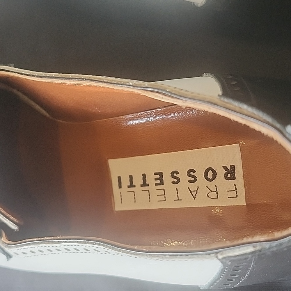 Fratelli Rossetti White Black Italian Leather Loafers Size 36 Or 5.5 US - Picture 7 of 11